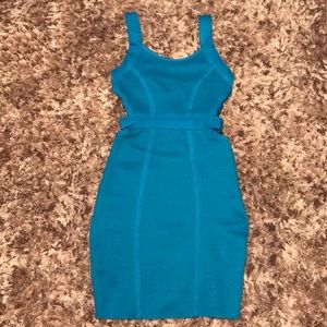 Wow Couture Turquoise Bandage Dress